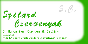 szilard cservenyak business card